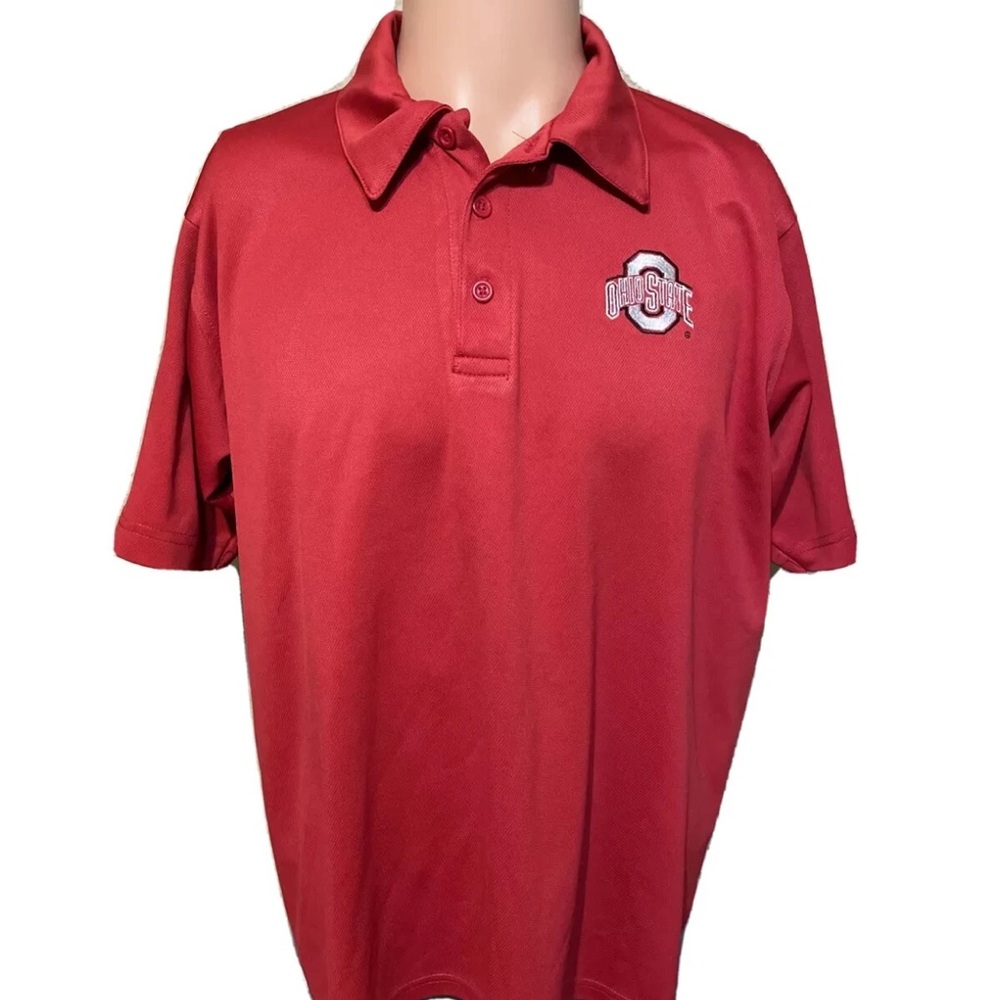 Vintage VANTAGE Ohio State Red Embroidered Polo Shirt Size Medium Mens